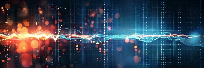 Poster - Audio AI, digital background with copy space. Modern background 