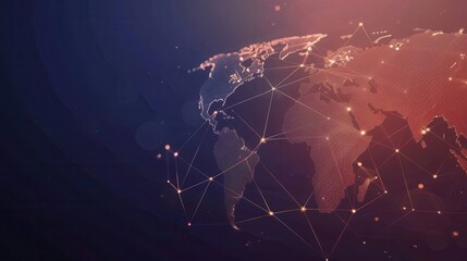 Poster - A simple and symbolic world map with highlighted routes. Perfect for travel agencies and global booking services. Generative AI