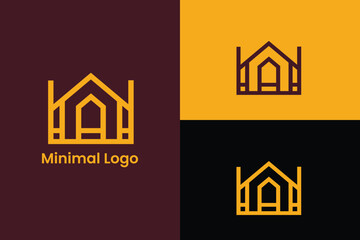 Wall Mural -  construction company  logo, real estate abstract building logo, geometric design building logo, home remodelling logo, home repair logo, Farm House vector, farming logo with barn