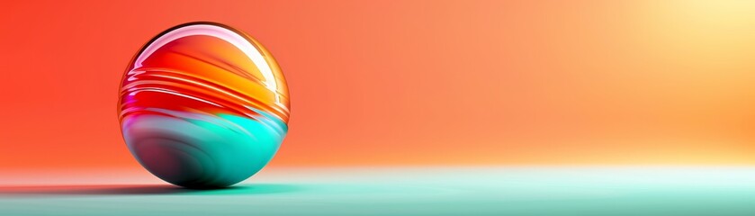 Wall Mural - Abstract Colorful Sphere on a Gradient Background.