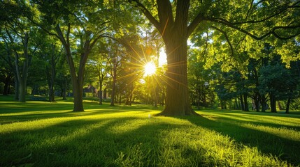 Poster - Summer sunlight filtering through trees