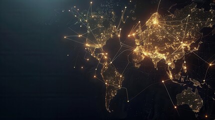Aufkleber - A minimalist background image featuring a world map with highlighted routes, representing global travel and connectivity. Generative AI