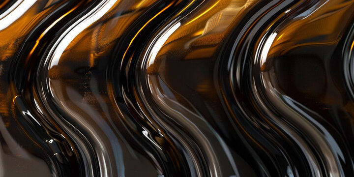 Abstract Smooth Wavy Strips Colorful Golden Glass 3D Object abstract wallpaper
