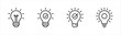 © Adilah - black bulb with checkmark like quick tip icon set, flat stroke linear simple trend modern efficiency logotype design element isolated on white background.