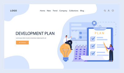 Poster - Professionals analyze a detailed development plan