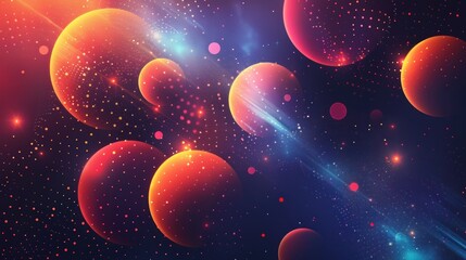 Wall Mural - Celestial Symphony: A Cosmic Dance of Light and Color