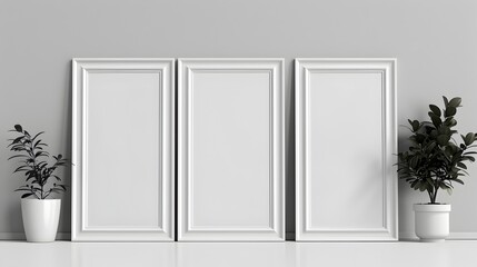Wall Mural - Classic White Framing Design for Elegant Home or Office Decor