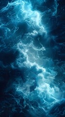 Poster - Mesmerizing Electric Wave Forming Captivating Patterns in Glowing Aquatic Atmosphere