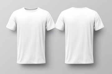 Wall Mural - White T-Shirt Mockup: Front and Back View