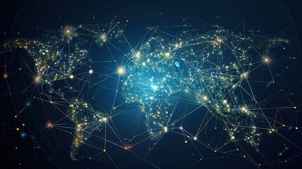 Poster - A minimalist illustration of a world map with highlighted routes, perfect for travel agencies and global booking services. Generative AI