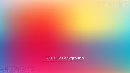 Wall Mural - Smooth and blurry colorful gradient mesh background. Modern bright rainbow colors. Easy editable soft colored vector banner template. Premium quality