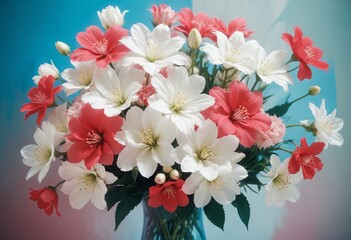 White and Pink Bouquet with Vibrant Accents