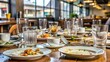 © Alon - Empty dirty glasses and plates on dinning table in restaurant