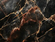 © amberloh - Luxurious Black Marble Surface with Golden and Brown Veins, Showcasing Intricate Patterns and Rich Color Tones of Natural Stone