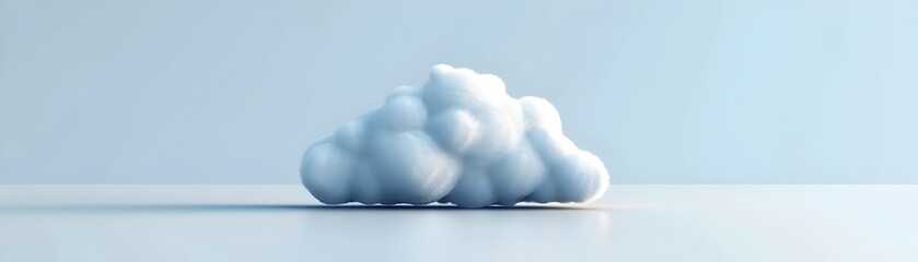 Poster - Minimalist Cloud Icon on White Background with Copy Space