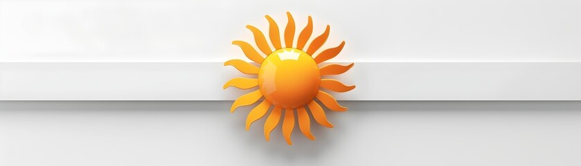 Poster - Minimalist Sun Icon on Clean White Background Simple and Bright Concept for Graphic Design