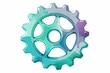 © wasan - Isolated watercolor image of single gear displayed on plain white background., watercolor, isolated, white background, gear