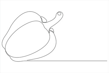 Poster - Capsicum continuous one line art drawing of vector illustration
