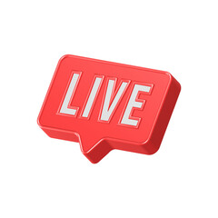 Poster - Live symbol streaming 3d icon 