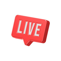 Poster - Live symbol streaming 3d icon 