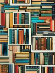 Aufkleber - A close-up image of tablets and e-readers displaying e-textbooks and educational materials, creating a modern digital library concept. Generative AI