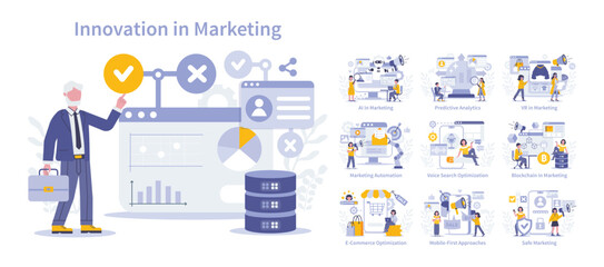 Poster - innovation in marketing concept. vector illustration
