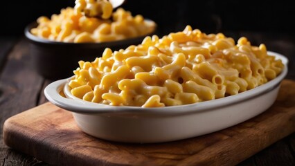 Wall Mural - Served Simplicity, Essence of Macaroni and Cheese in Minimalist Style