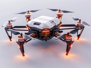 Poster - High Tech Drone Delivery System Transporting Package  Highlighting Advanced Delivery Technology Concept