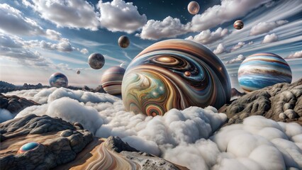 Wall Mural - fantastical of the planet of the alien