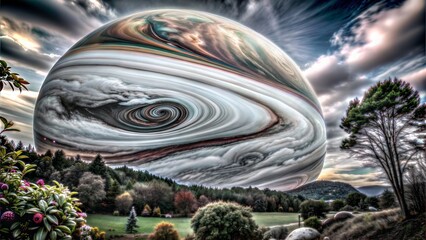 Wall Mural - fantastical planet earth with stars and clouds