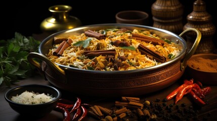 Wall Mural - stew with vegetables and rice HD 8K wallpaper Stock Photographic image