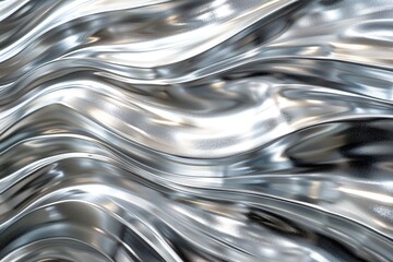 Silver abstract background with wavy pattern created with generative ai