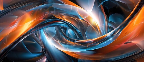 Wall Mural - Modern abstract background. Beautiful circular abstract. Transformation scene, dark orange, curve effect, and circular abstraction. Abstract futuristic shapes, 3d render 