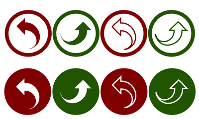Poster - Arrow icons set, control button, navigation for apps, UI, and website. Replaceable vector design
