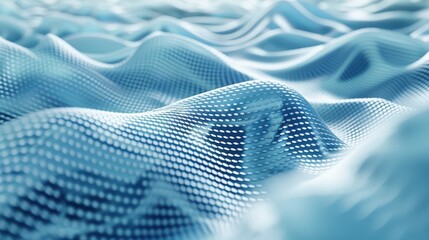 Poster - Abstract Blue Wavy Background. Digital Data, Technology, and Futuristic Design Concept