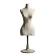 © sornram - Tailor's dress form mannequin on a stand, ideal for fashion design, dressmaking, and sewing projects. White color. Isolated on a white background.