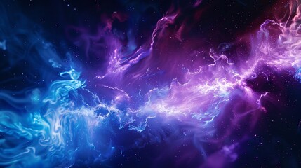 Wall Mural - cosmic nebula: a symphony of blues and purples