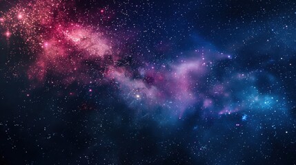 Wall Mural - stunning deep space galaxy with vibrant pink, purple, and blue hues, abundant stars, and dark inters
