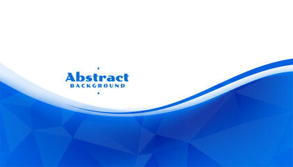 Poster - abstract blue wavy flow background with low poly design