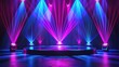 © Matthew - Colorful stage illuminated by vibrant blue and pink light beams