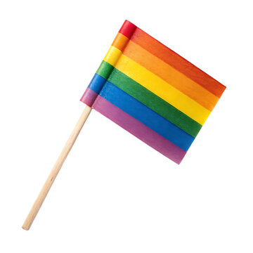 colorful little flag on transparent background