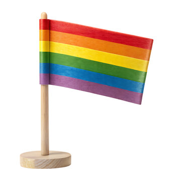 colorful little flag on transparent background