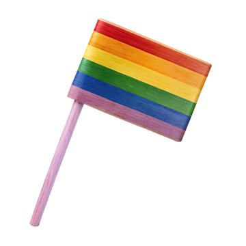 colorful little flag on transparent background