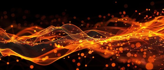Poster - digital technology network connection abstract plexus geometry background