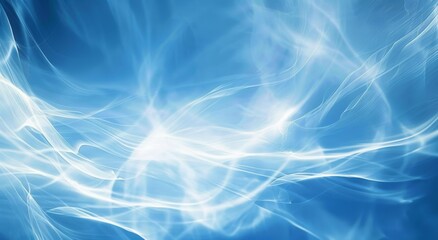 Abstract blue background with light waves and lines in sky-blue color theme