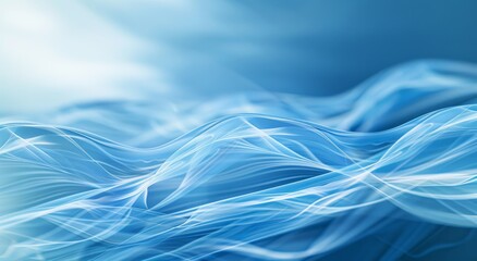 Sticker - Abstract blue background with light waves and lines in sky-blue color theme