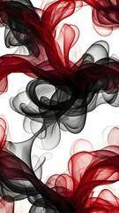 Wall Mural - abstract red smoke design in black background