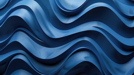 Dynamic 3D wavy pattern of blue background stripes, perfect for modern design concepts.