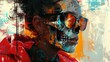 © Boomanoid - Woman wearing sunglasses with skull painting