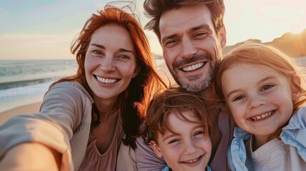 Wall Mural - The Family Beach Selfie